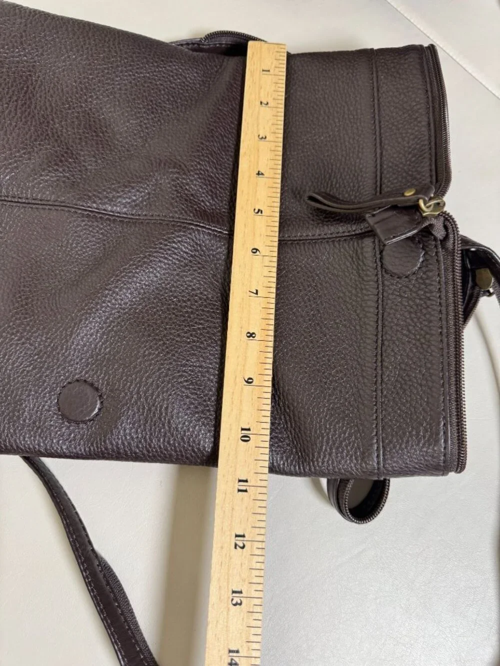 Hobo International Chocolate Brown Leather Sling Backpack Zip strap 12x11